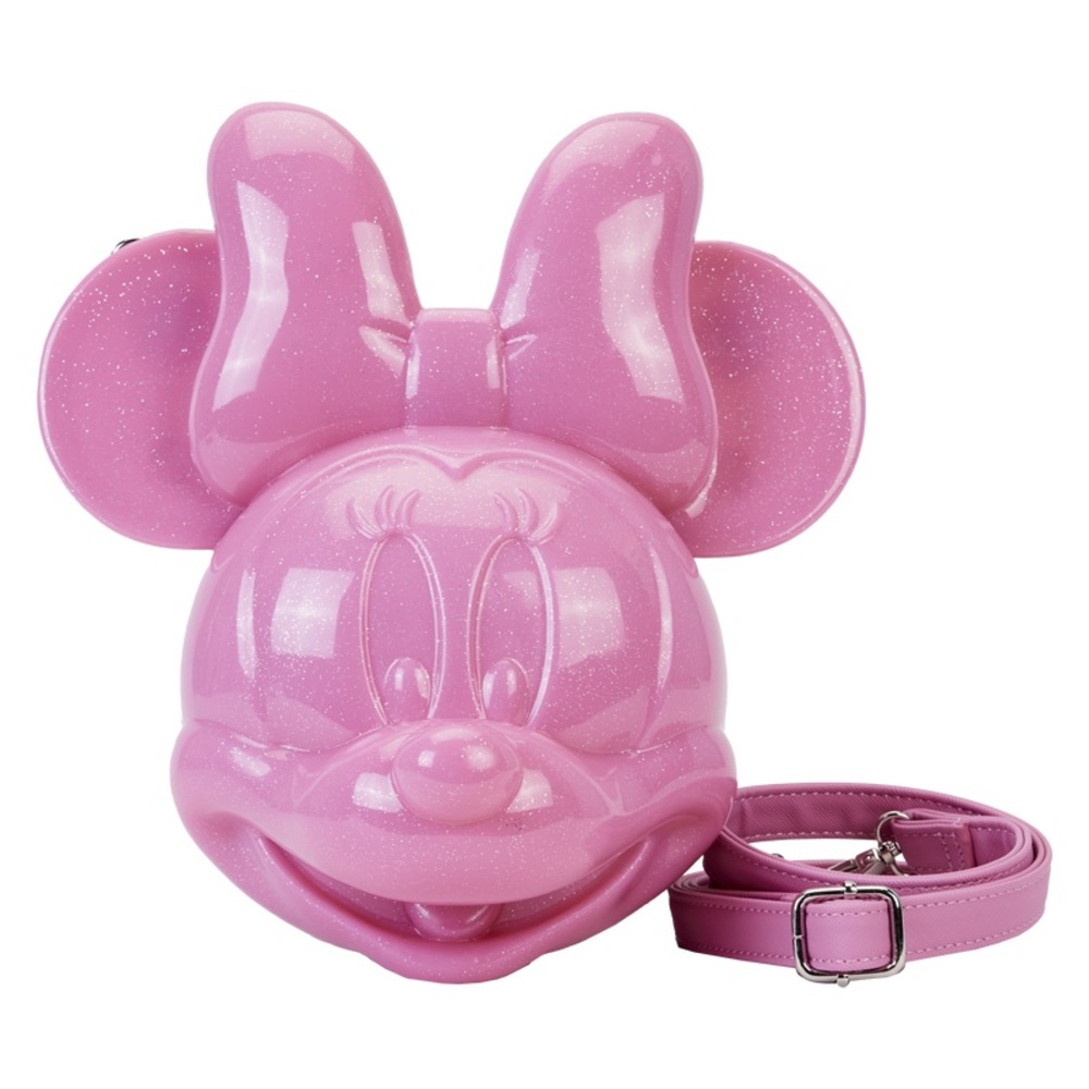 Loungefly Disney100 Minnie Mouse Glitter Figural Crossbody Bag